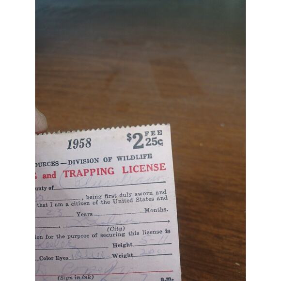 Vintage 1951 Ohio Hunting License And Holder Trappers License - Picture 8 of 8